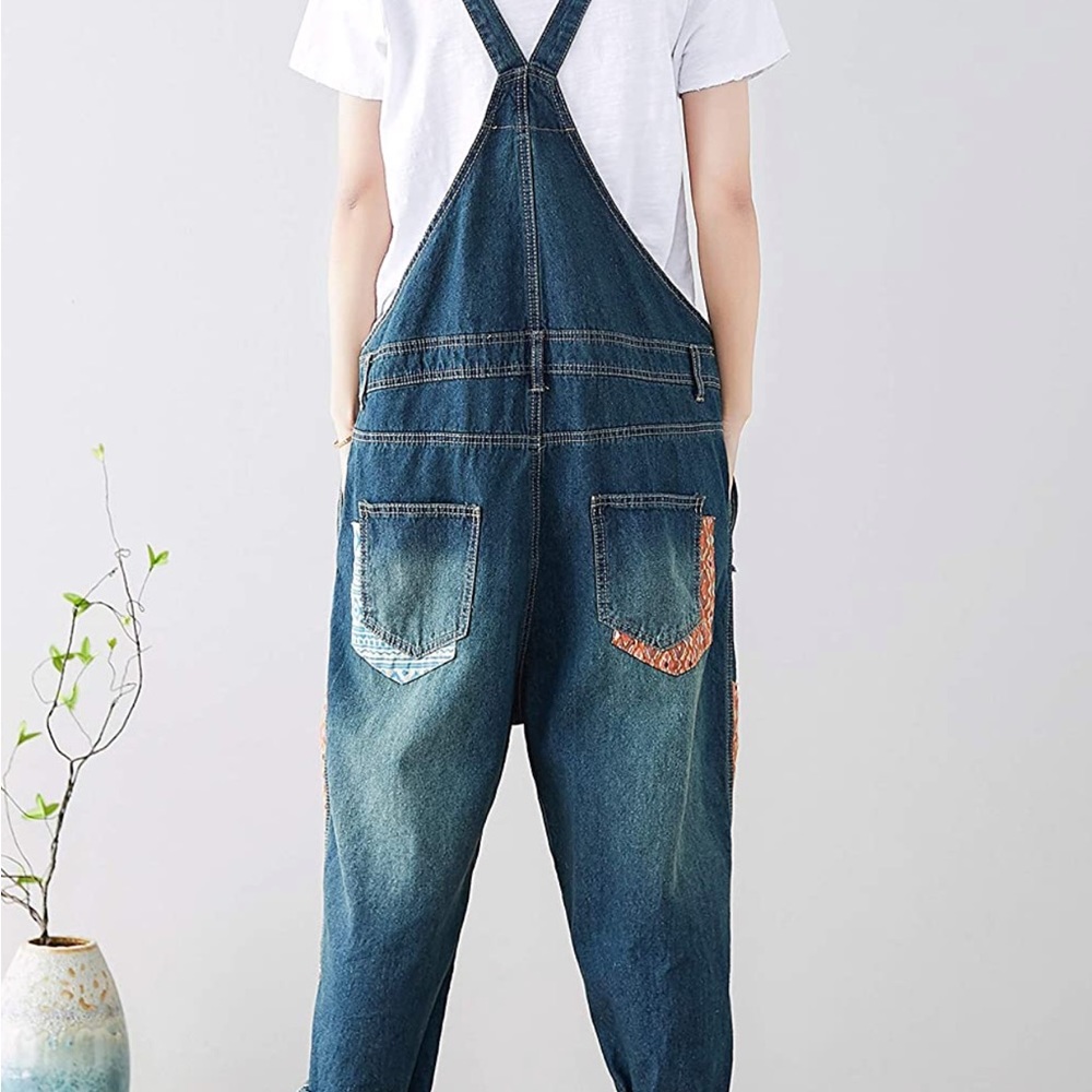 GORGEOUS NEW PATCHWORK OVERALLS - Picture 5 of 6